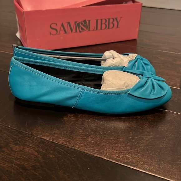 Sam & Libby Vintage teal leather ballet shoes NIB - Picture 4 of 6
